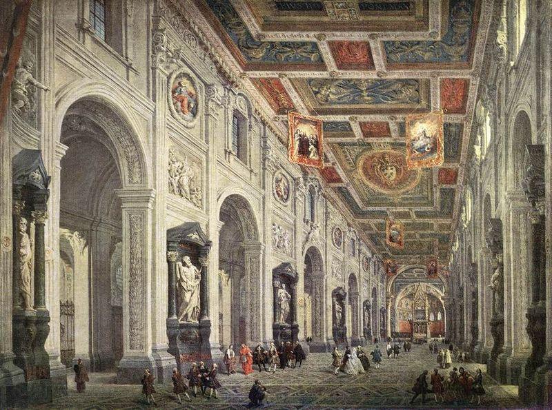 Giovanni Paolo Pannini Interior of the San Giovanni in Laterano in Rome Spain oil painting art